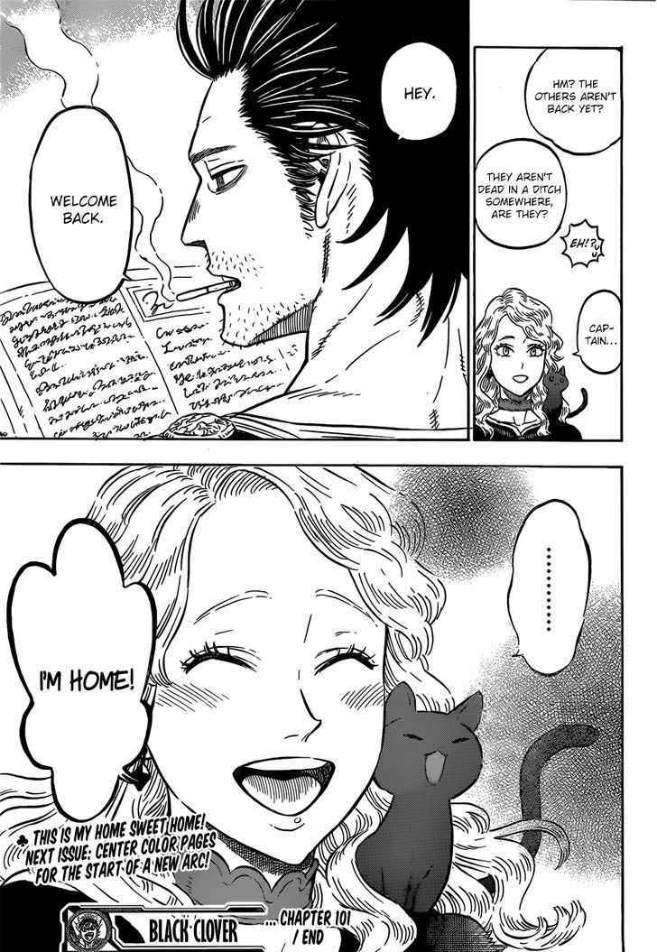 Black Clover Manga Chapter 101 page 17 - I'm Home
