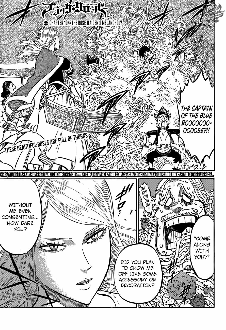 Black Clover Manga Chapter 104 page 1 - The Briar Maiden's Melancholy