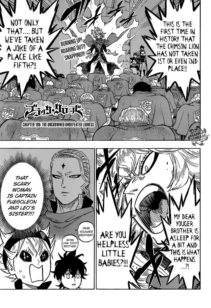 Black Clover Manga Chapter 108 page 1 - The Uncrowned, Undefeated Lioness