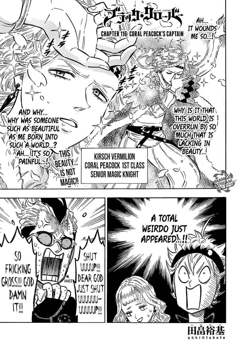 Black Clover Manga Chapter 116 page 1 - Coral Peacock's Vice-Captain