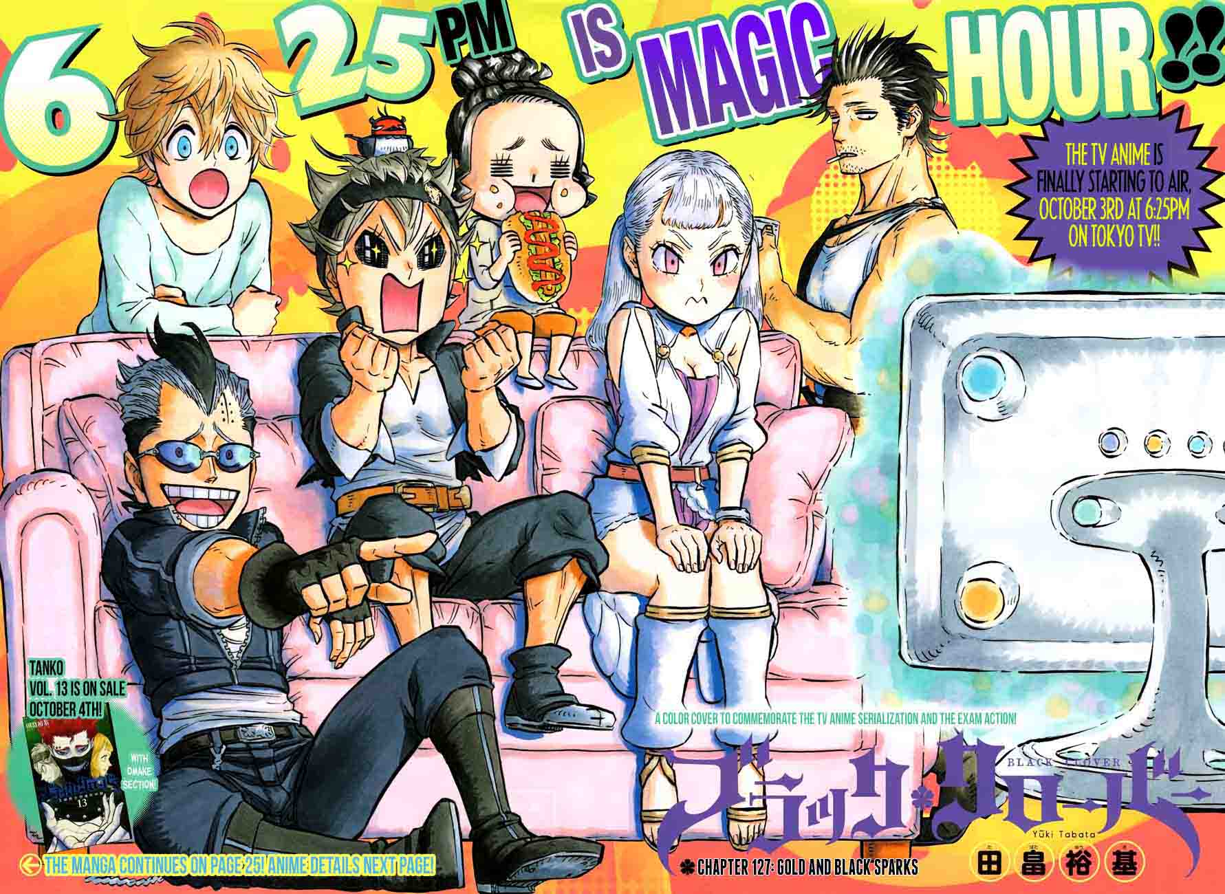 Black Clover Manga Chapter 127 page 3 - Gold and Black Sparks