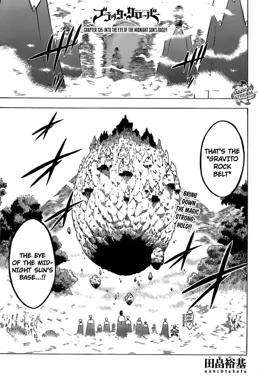 Black Clover Manga Chapter 135 page 1 - Storming the Eye of the Midnight Sun's Hideout!!!
