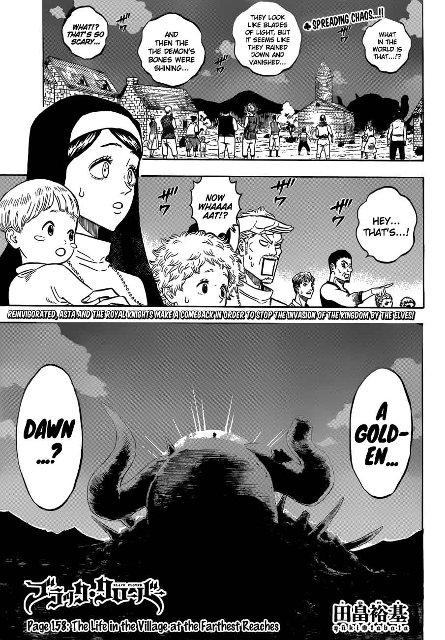 Black Clover Manga Chapter 158 page 1 - The Lives of the Village in the Sticks