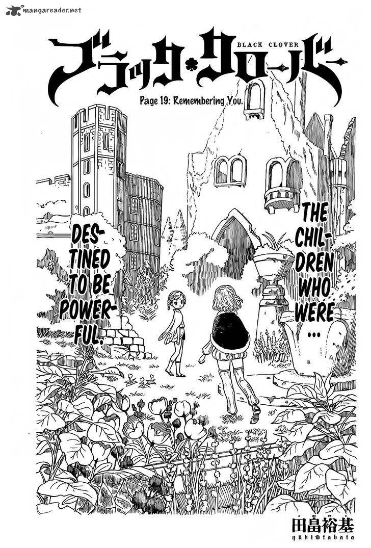Black Clover Manga Chapter 19 page 1 - Memories of You