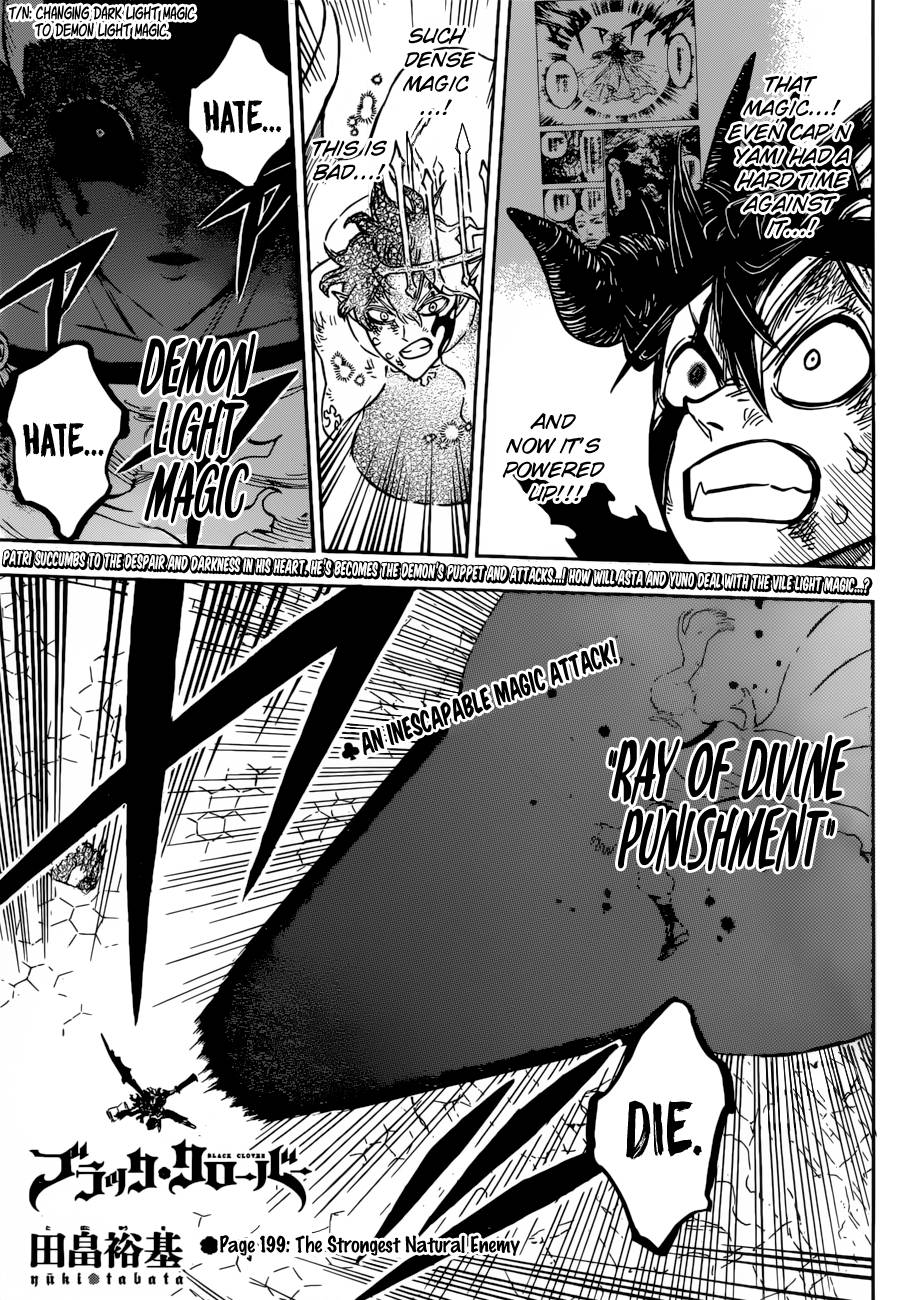Black Clover Manga Chapter 199 page 1 - The Ultimate Natural Enemy