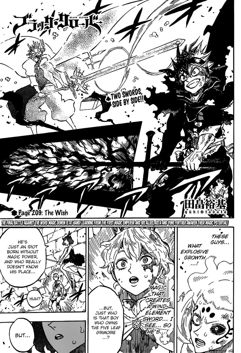 Black Clover Manga Chapter 209 page 1 - Wish