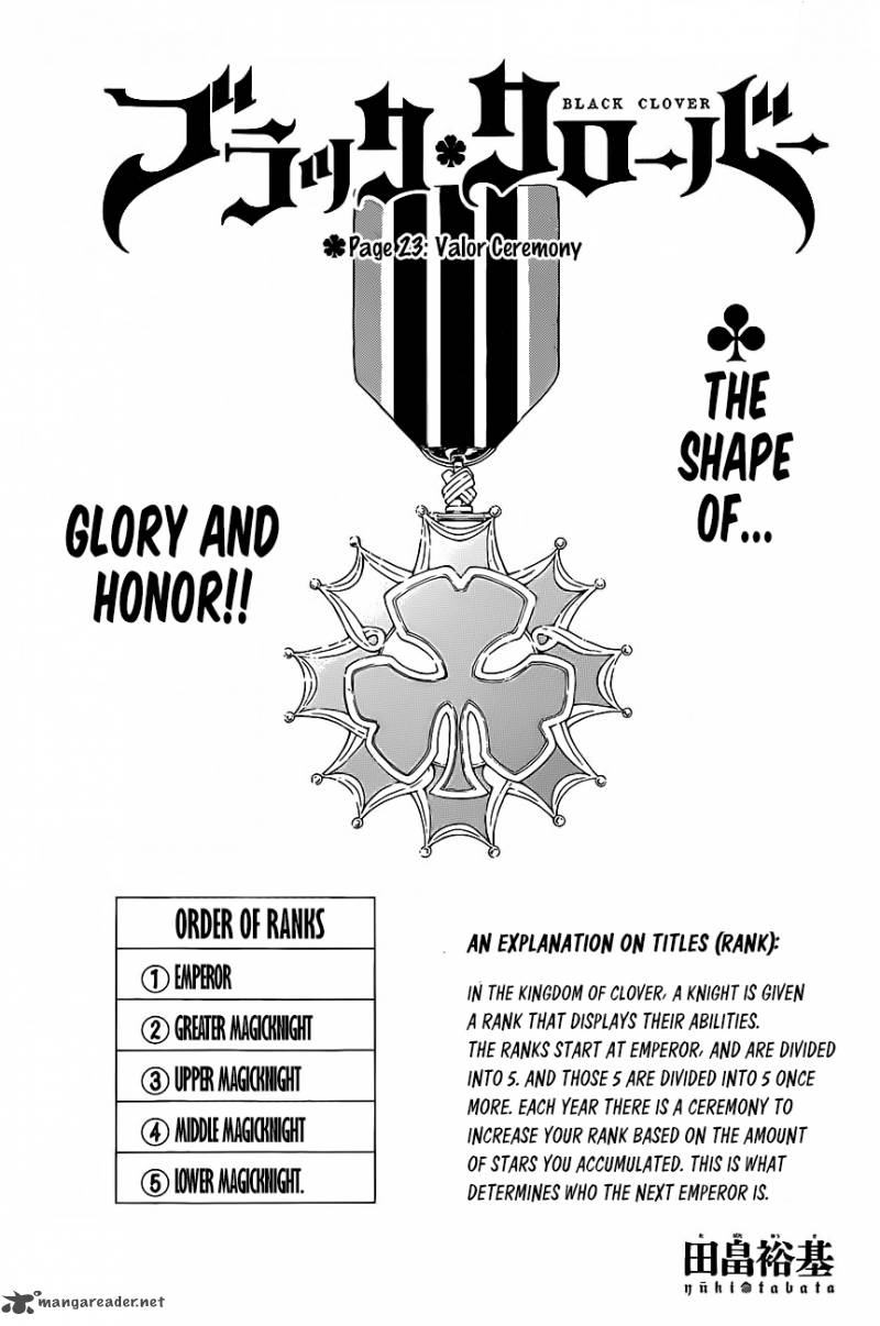 Black Clover Manga Chapter 23 page 1 - War Merits Conferment Ceremony
