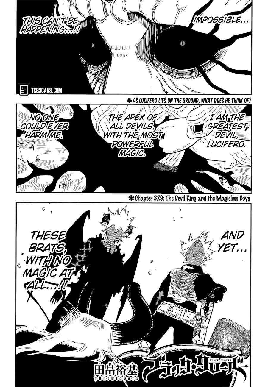 Black Clover Manga Chapter 329 page 1 - The King of Devils and the Boys with No Magic