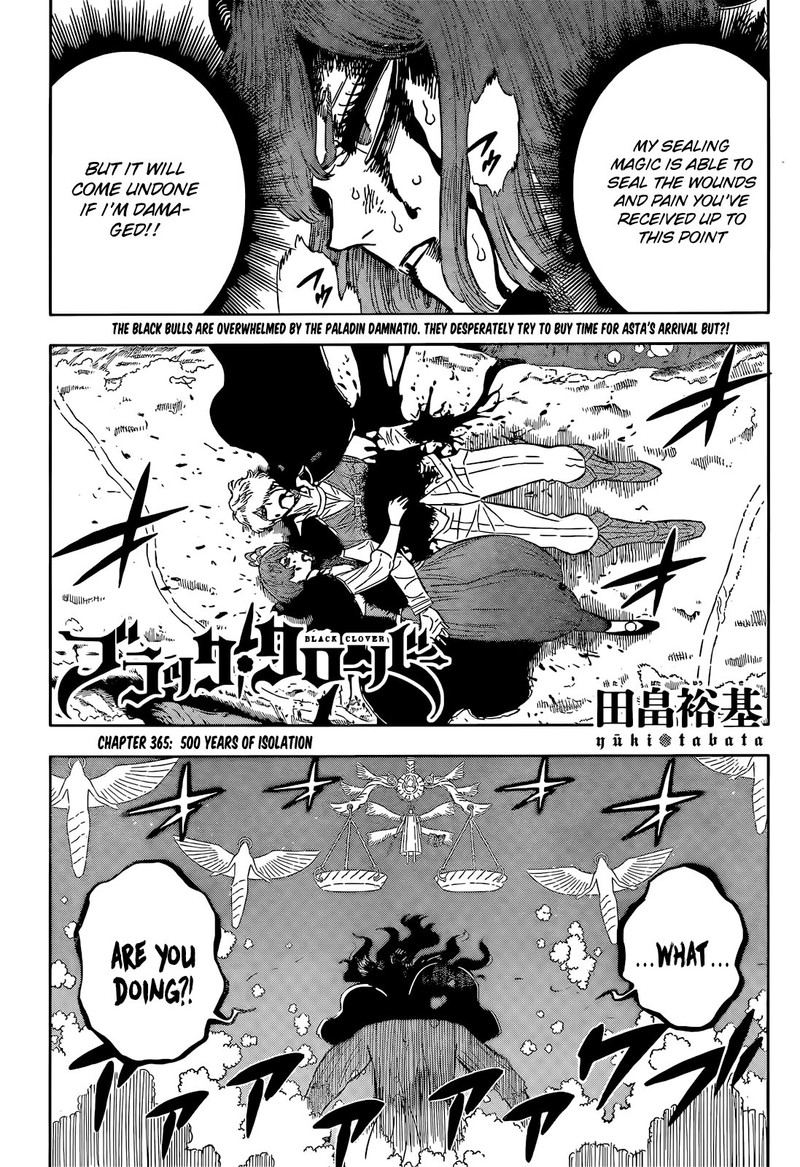 Black Clover Manga Chapter 365 page 1 - Five Hundred Years of Solitude