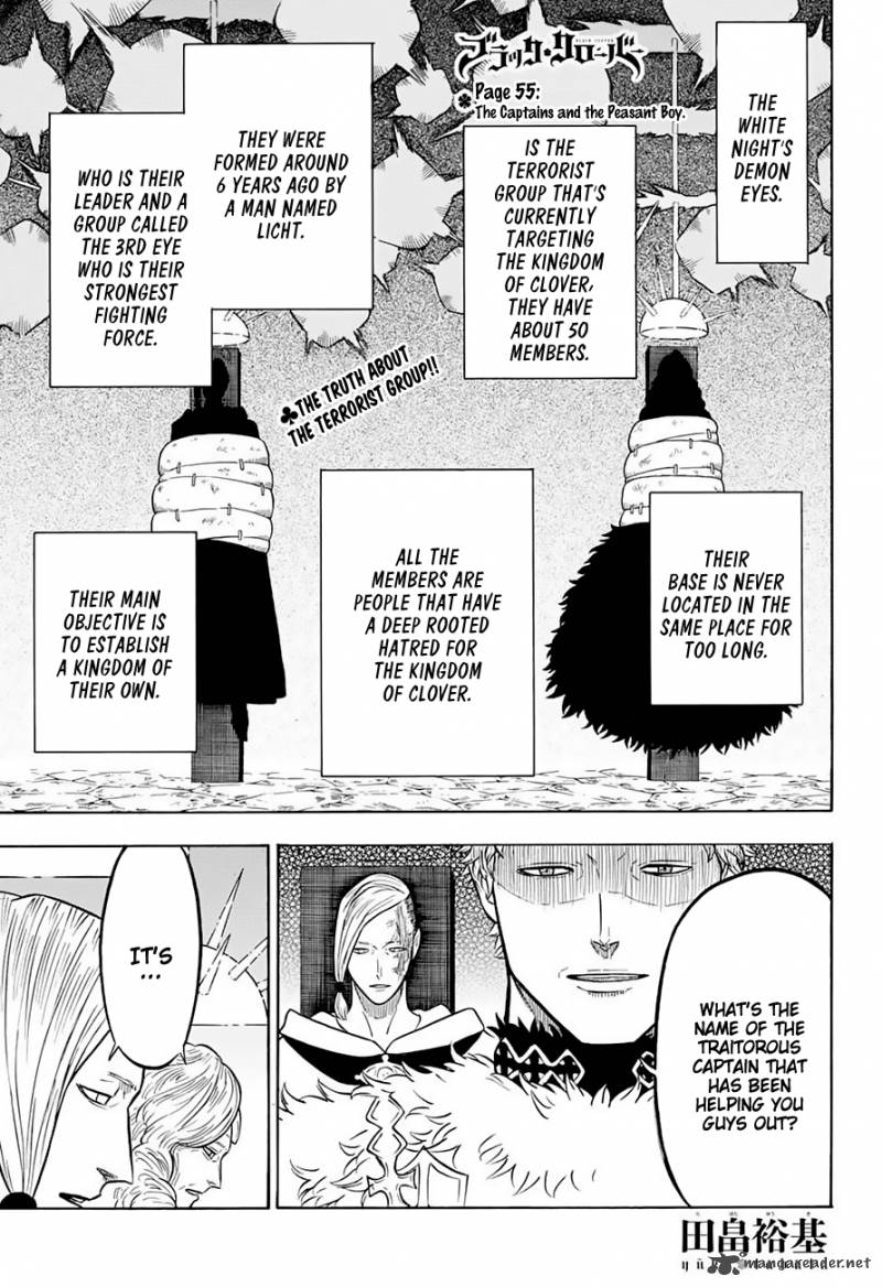 Black Clover Manga Chapter 55 page 1 - The Captains and the Peasant Boy
