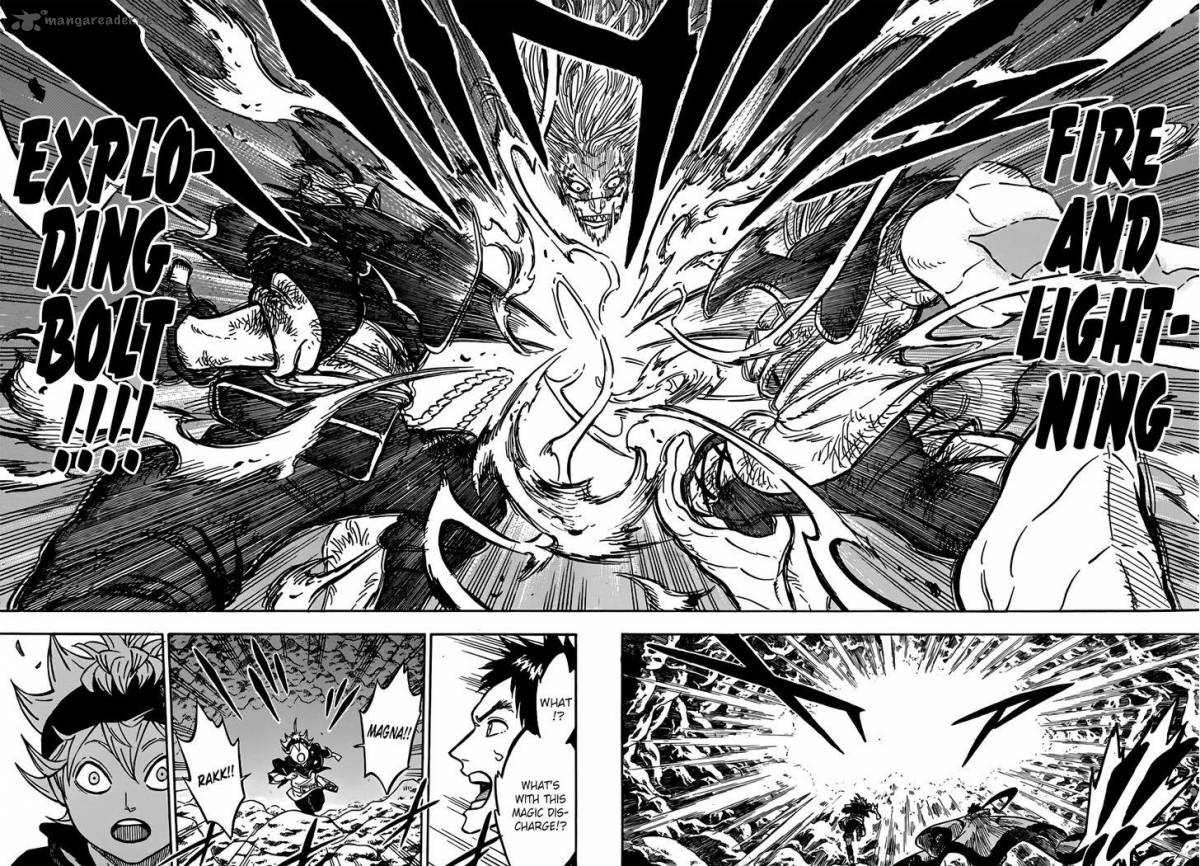 Black Clover Manga Chapter 64 page 14 - An Unfiltered Fireball and a Wild Lightning Bolt